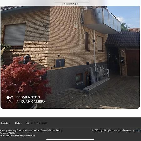 Moderne Ferienwohnung Neckarschleife Mit Klimaanlage Kirchheim am Neckar Eksteriør bilde